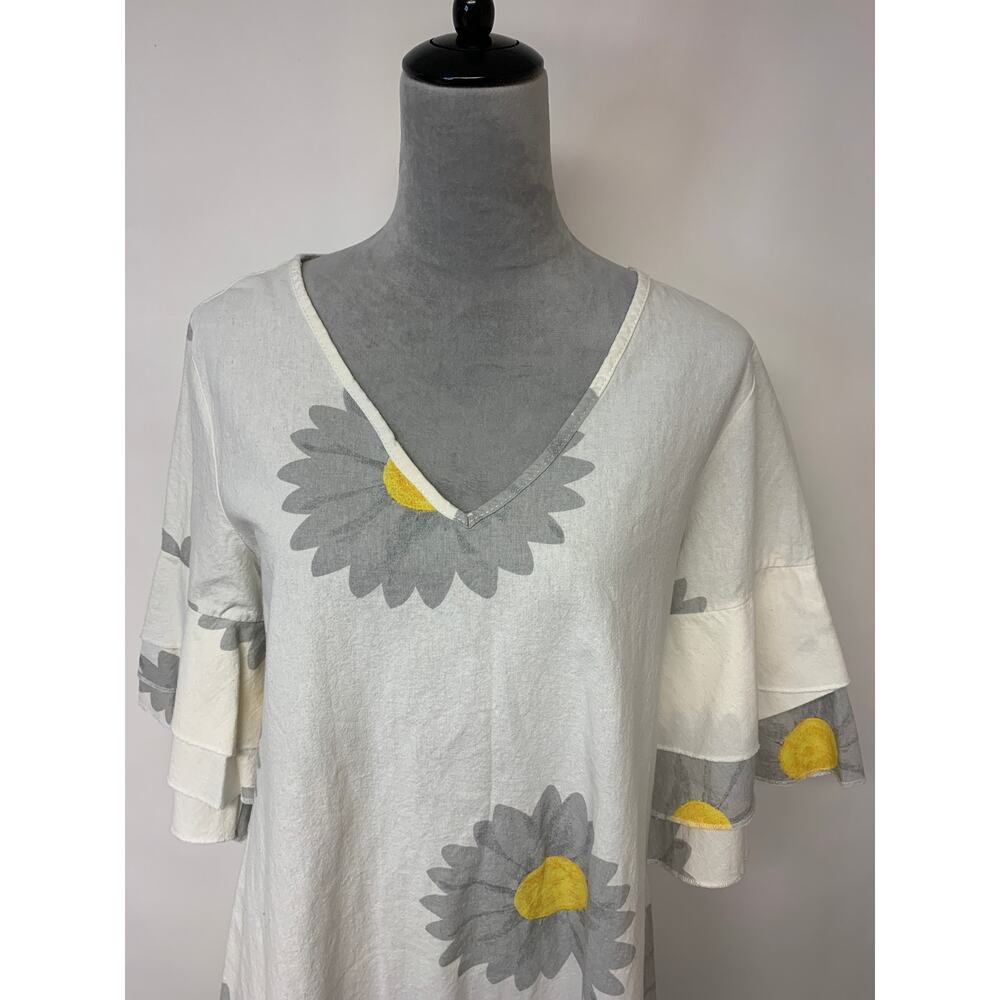 Miss Look Mini Dress Daisy Floral Whimsical Classis Causal Summer Womens SZ L - Picture 2 of 10